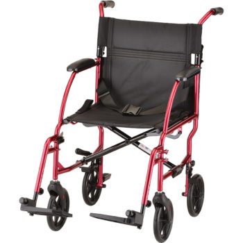 NOVA Lightweight 19" Transport Chair - Red